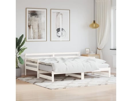 Sofá Cama Nido VIDAXL Blanco Madera (90x200 cm)