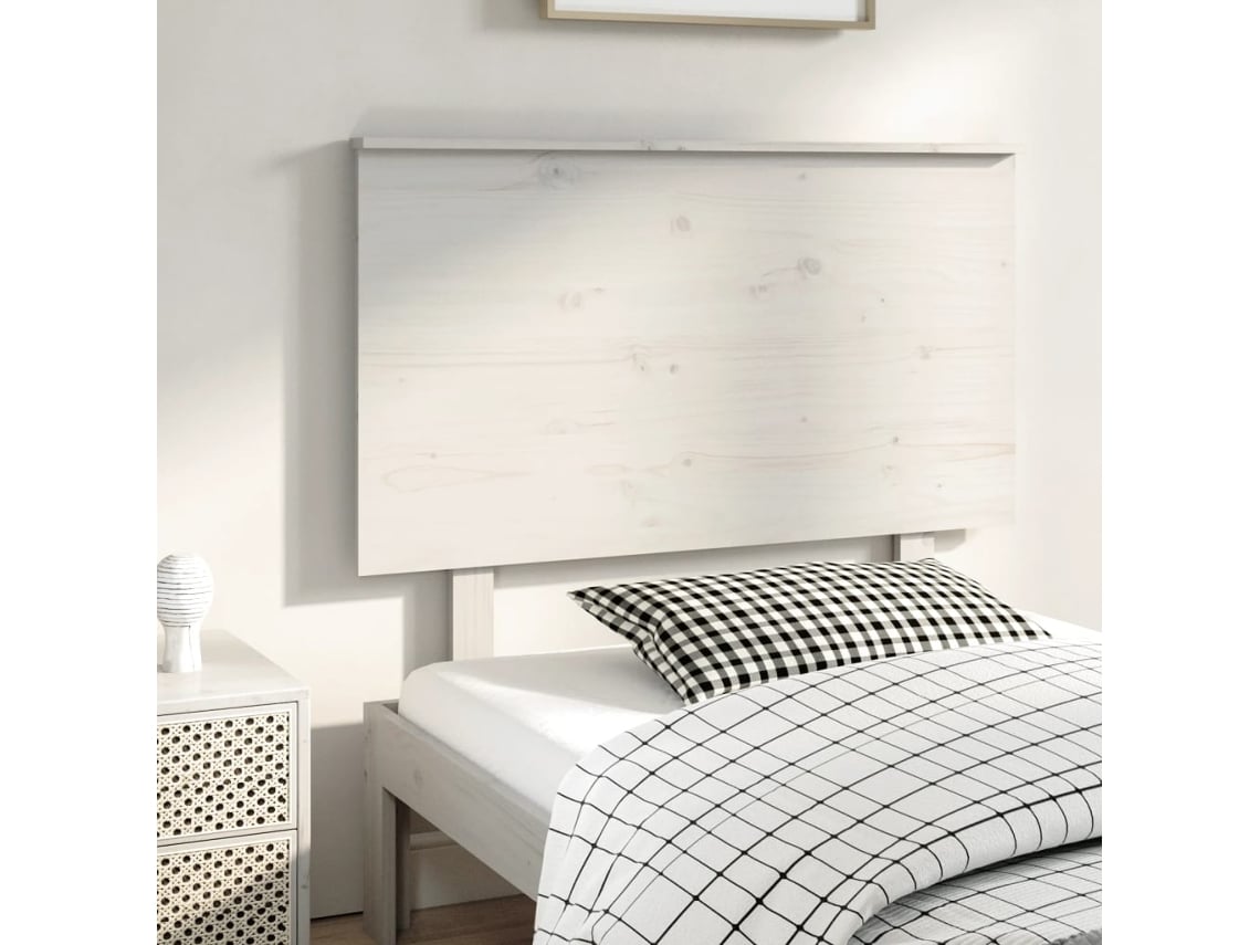Cabecero De Cama Madera Maciza De Pino Blanco 104x6x82,5 Cm