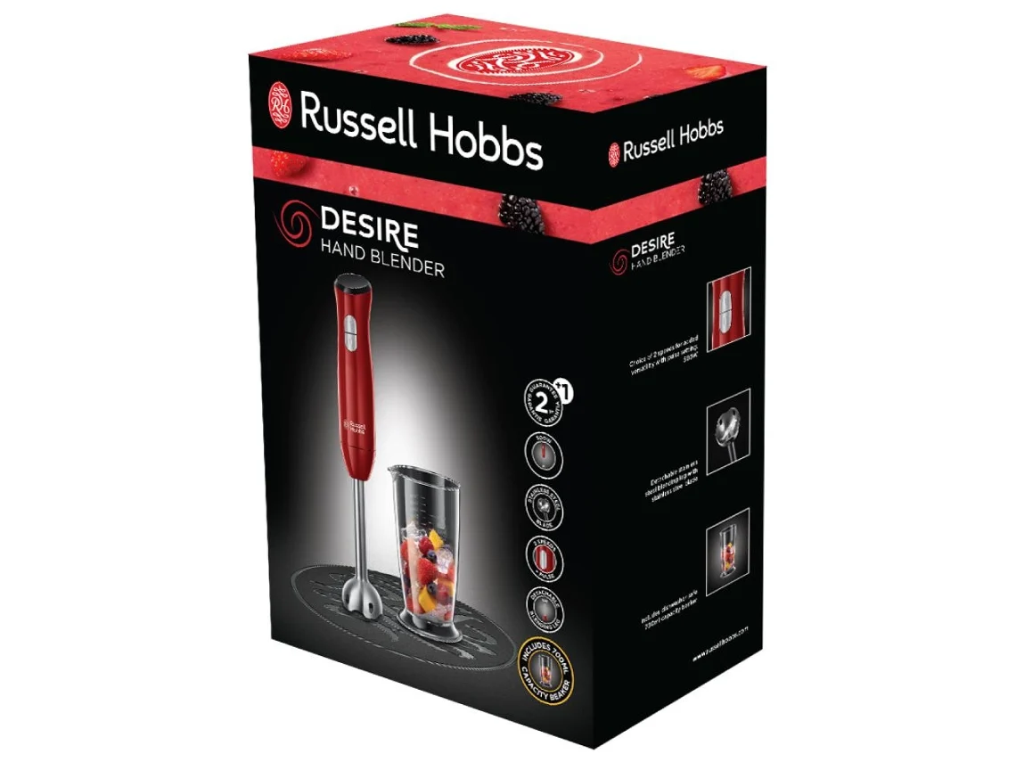 RUSSEL HOBBS Desire 0,7 L Varita Mágica 500 W Rojo Acero Inoxidable