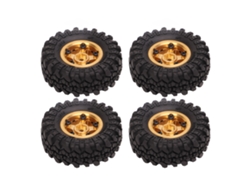 Neumáticos De Goma Con Buje De Latón De 1 Pulgada Para Coche Rc Crawler Fms Fcx24 1/18 1/24, 4 Unidades, Color Dorado.