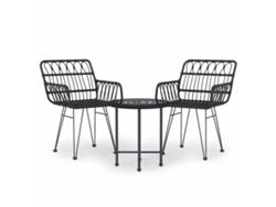 Maison Exclusive - Juego De Comedor De Jardín 3 Piezas Ratán Sintético Negro