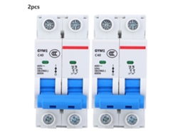 2 Piezas Disyuntor Gym1-dz47s Pequeño 2p 400vac Ip20 Protección De Corriente 40a