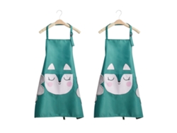 2 Uds Delantal De Cocina Bonito Con Personaje Dibujo Animado Delantal Grueso A Rayas Impermeable Y Antiaceite Para Uso Doméstico