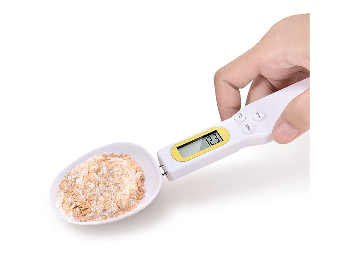 Báscula electrónica de cocina Nicecee con cuchara y pantalla LCD, minibáscula portátil conmutable de 500 g/0,1 g