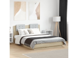 Cama Con Cabecero Madera De Ingeniería Roble Sonoma 140x190 Cm