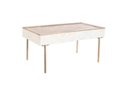 Mesa Centro Mango Metal Ondas Marron 120x60x57cm