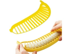 Cortador de plátanos Rebe-linjou, práctico utensilio de cocina, pelador y rebanador de plástico para ensaladas y frutas, 2 unidades.