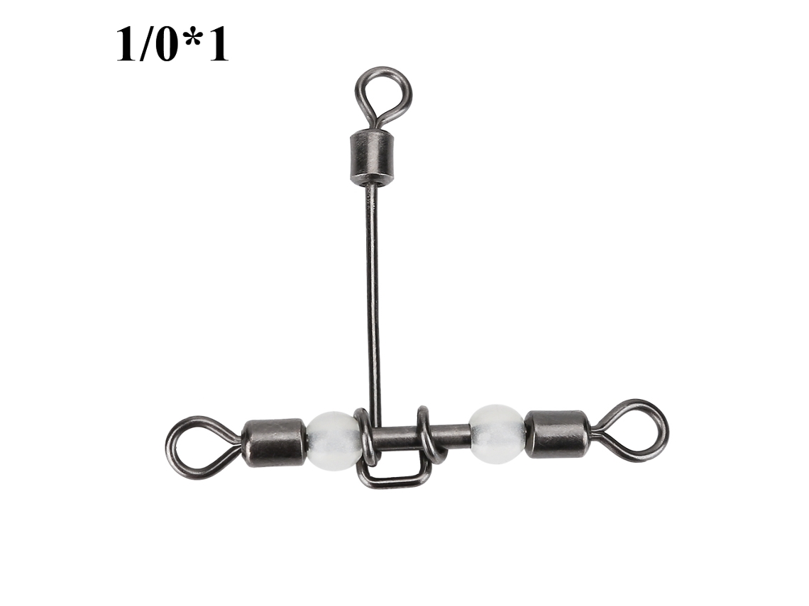 10 Conectores Giratorios De Pesca En Forma De T Con Línea Cruzada, Accesorios Duraderos (1/0*1)
