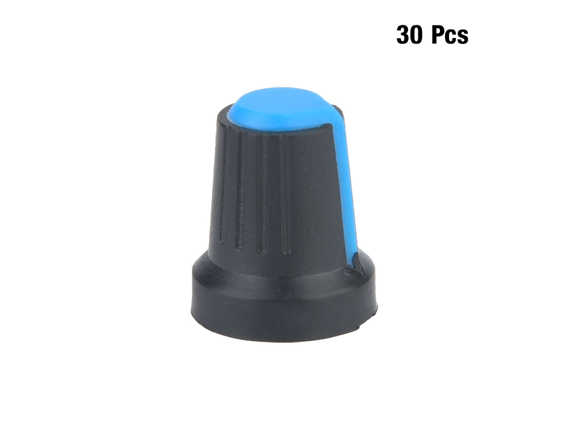 Veloriskku-30 Peças De Ponteira Giratória De Potenciômetro De Plástico Knob Azul 6mm