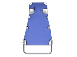 Maison Exclusive - Tumbona Plegable De Acero Con Cojín De Cabeza Acero Azul
