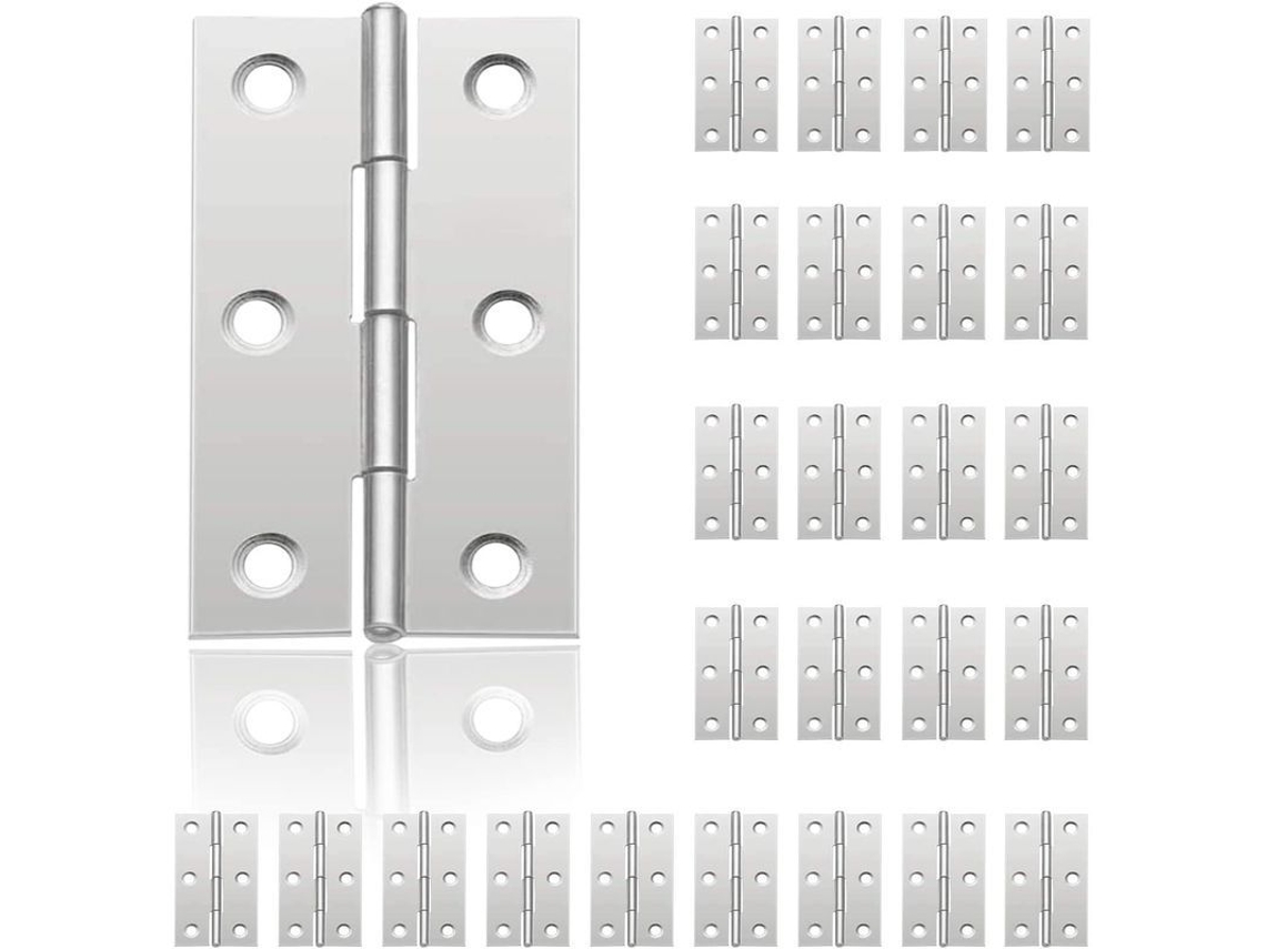 24 Botones Pequeños De Acero Inoxidable Para Puertas, Armarios Y Joyeros (44 Mm X 32 Mm)