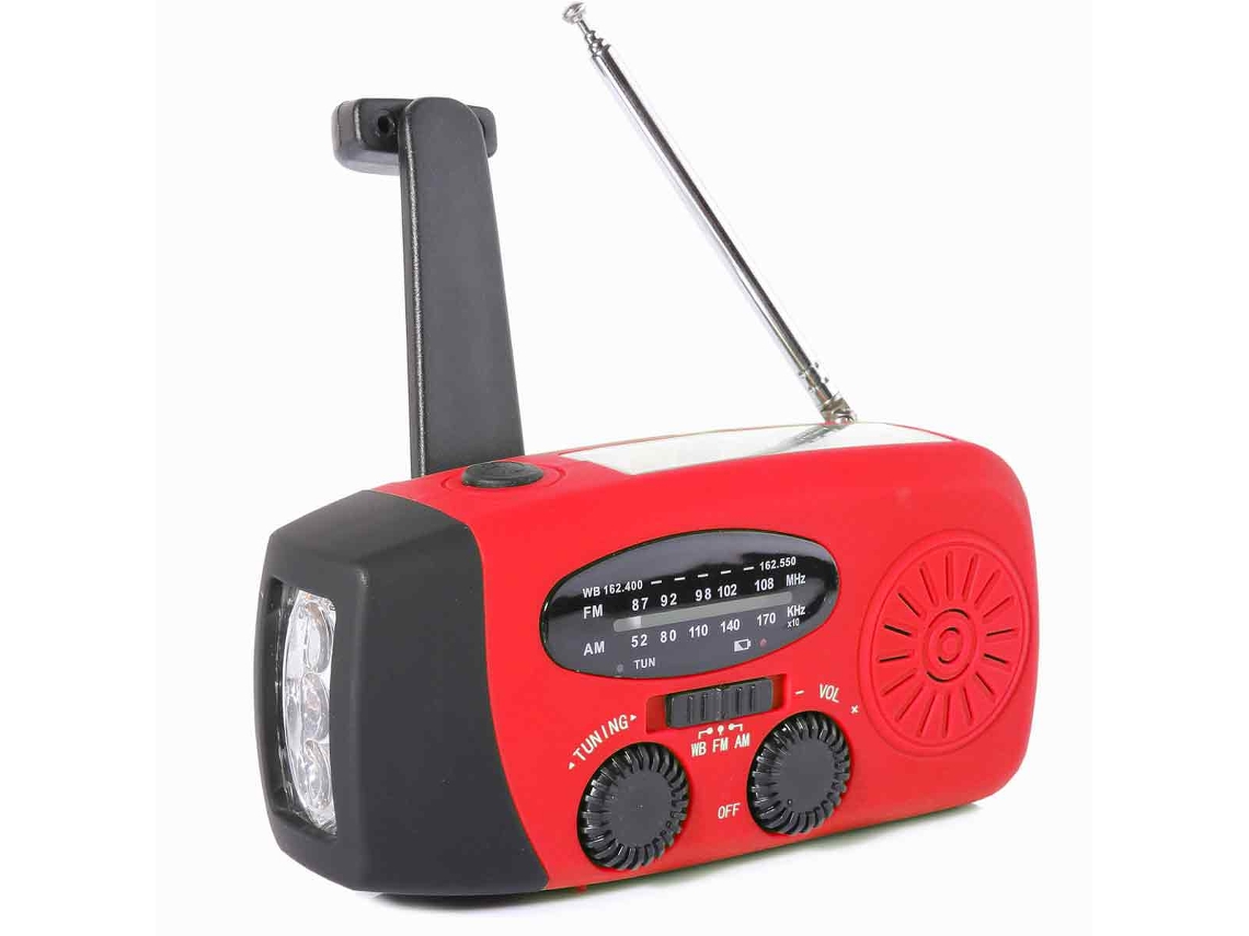JILLIOPER Radio de Mano Solar Portátil Alarma Meteorológica Radio de Emergencia para Desastres al Aire Libre 1 pieza