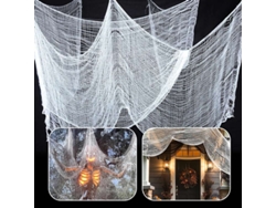 Tela de gasa blanca aterradora de 76 x 200 cm, decoración gótica de Halloween para puertas y casas encantadas, Viewleaf