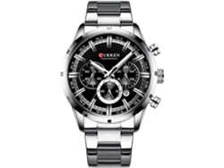 Venaxin Reloj de pulsera para hombre Cronógrafo con fecha resistente al agua Relojes deportivos para hombre - Plata Negro