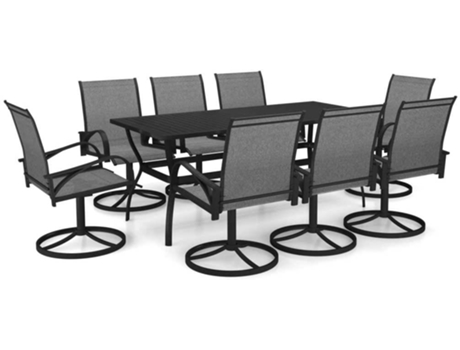 Conjunto 9 de comedor de jardín VIDAXL textilene y acero