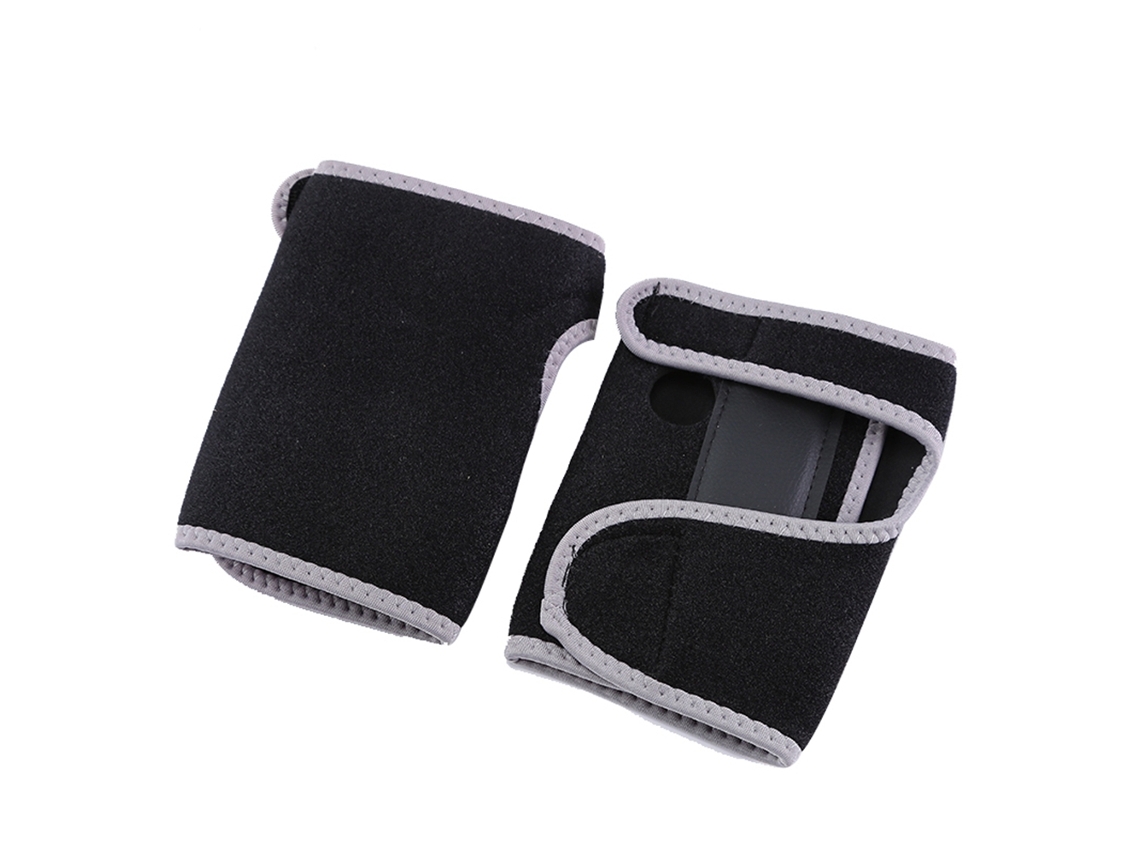 Guantes de soporte para muñeca y mano, correa para levantamiento de pesas, muñequera deportiva (negro y gris L)