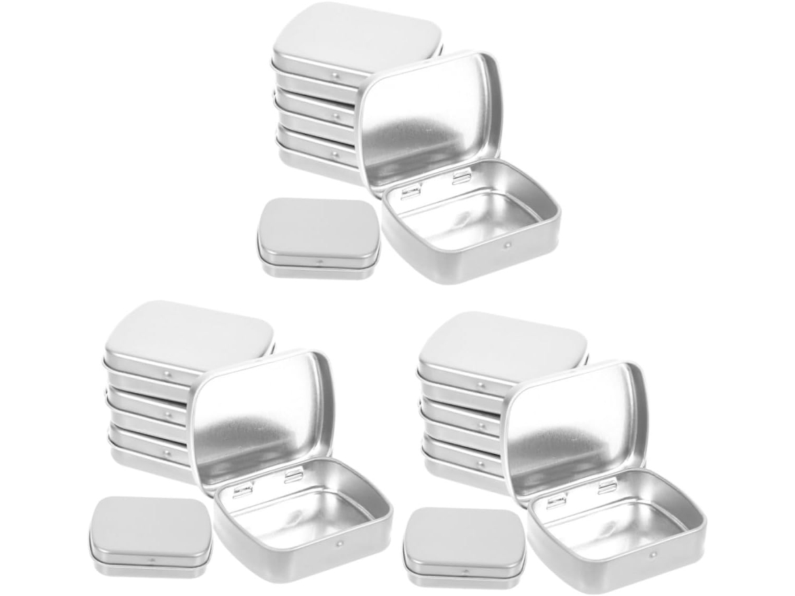 Nuobesty Caja De Almacenamiento De Dulces De Hierro De 15 Piezas, Caja Rectangular Con Tapa, Ideal Para
