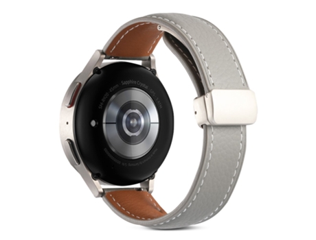 Correa de piel auténtica liberación rápida de 22mm con hebilla para Realme Watch 3/Huami Amazfit GTR 4/GTR 4 Pro - canoso