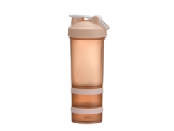 Botella deportiva de 450 ml (beige, 3 capas, antipolvo)