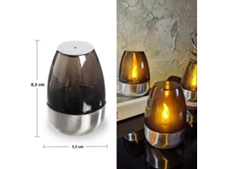 (gris) Vela Solar Led Recargable A Prueba De Agua, Se Puede Utilizar Como Luz De Noche Decorativa, Vela En Forma De Flor Sin Llama.