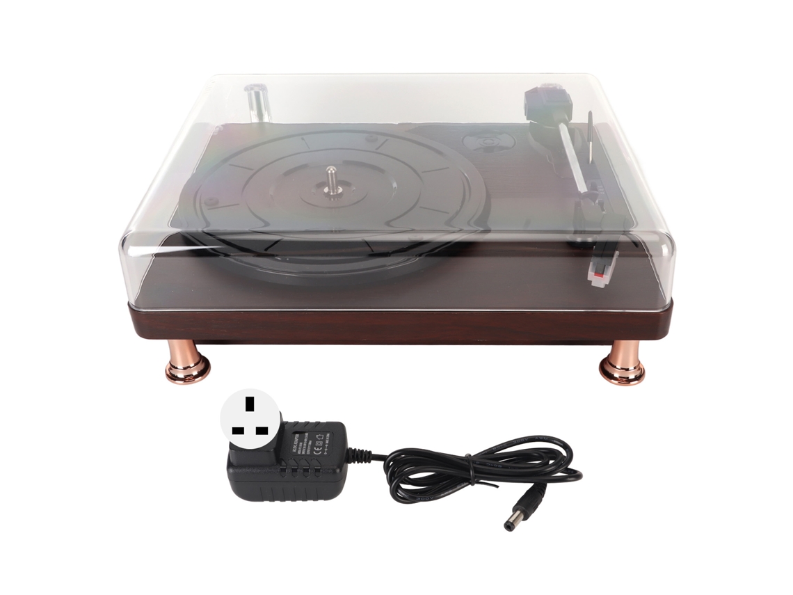 Tocadiscos de vinilo de 3 velocidades con altavoces estéreo