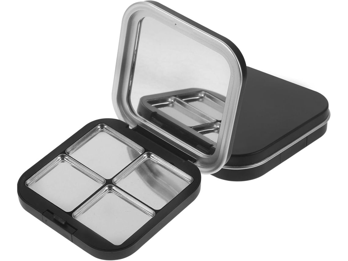 Palette Magnétique Vide Noire 2 Pièces, Boîte De Fards À Paupières En Abs Y Fer