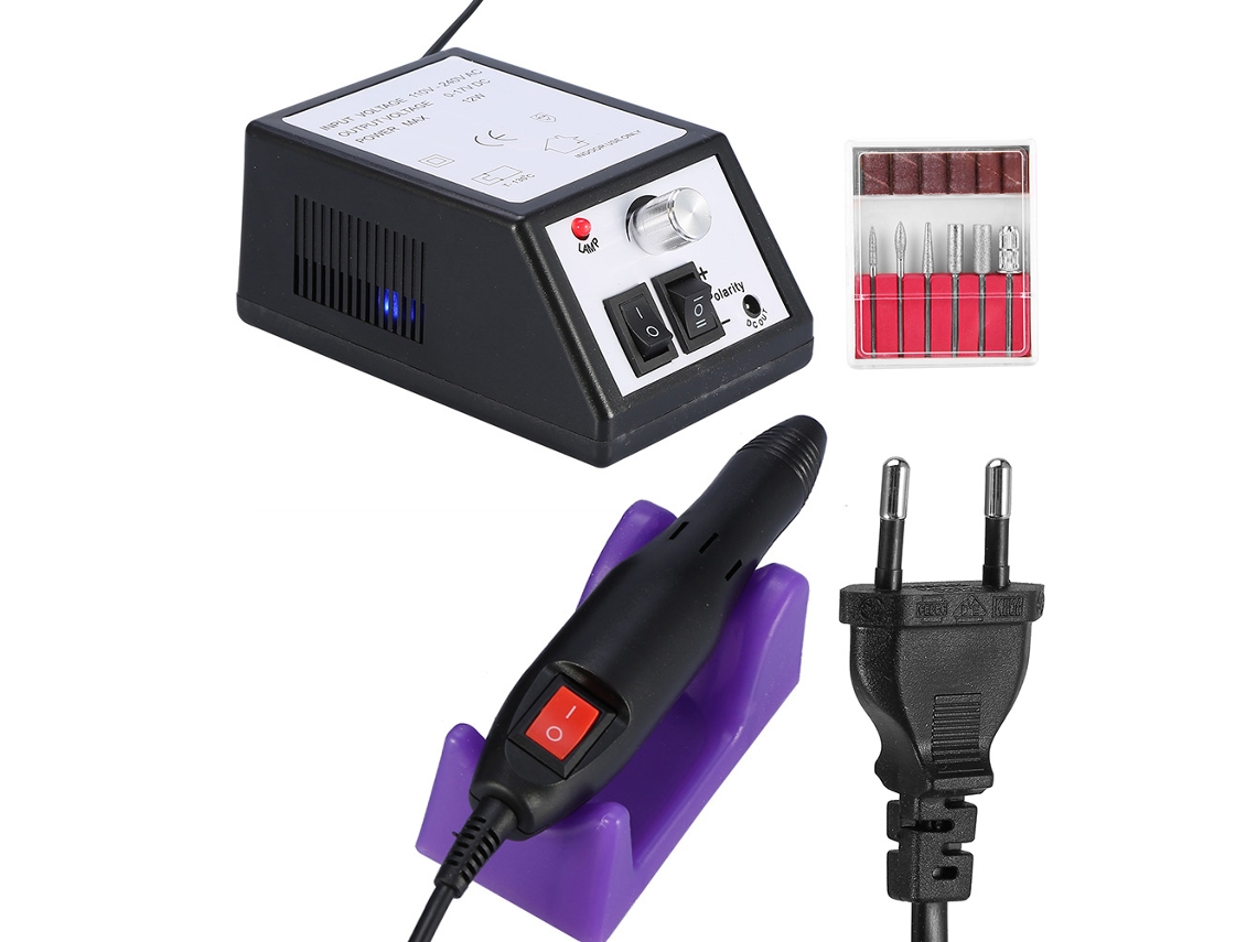 Kit De Fresadora Eléctrica Para Unhas Profissional Manicure Pedicure Com Lixas E Brocas 03