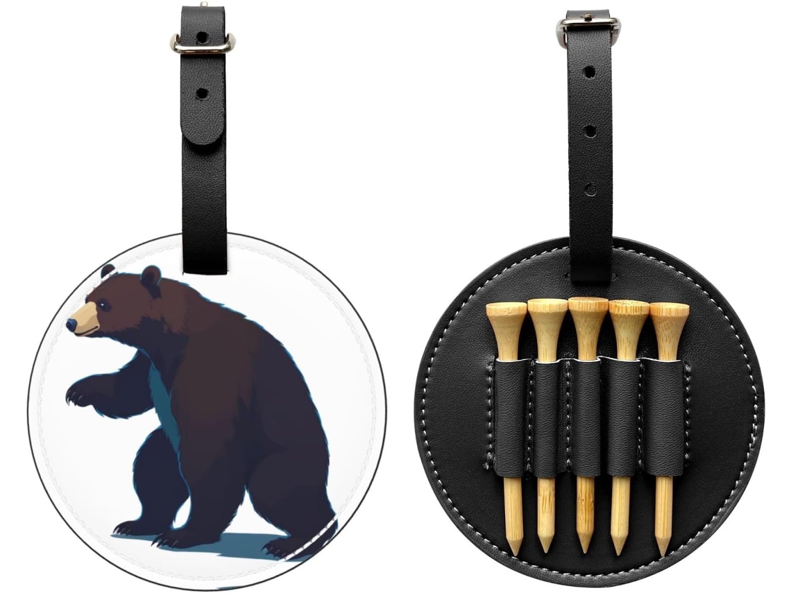 Bolsa para tees de golf Negative Space Bear, negra | Sin marca