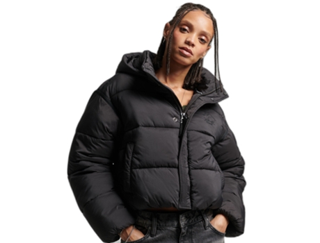Abrigo para Mujer SUPERDRY (Poliéster - XL - Negro)