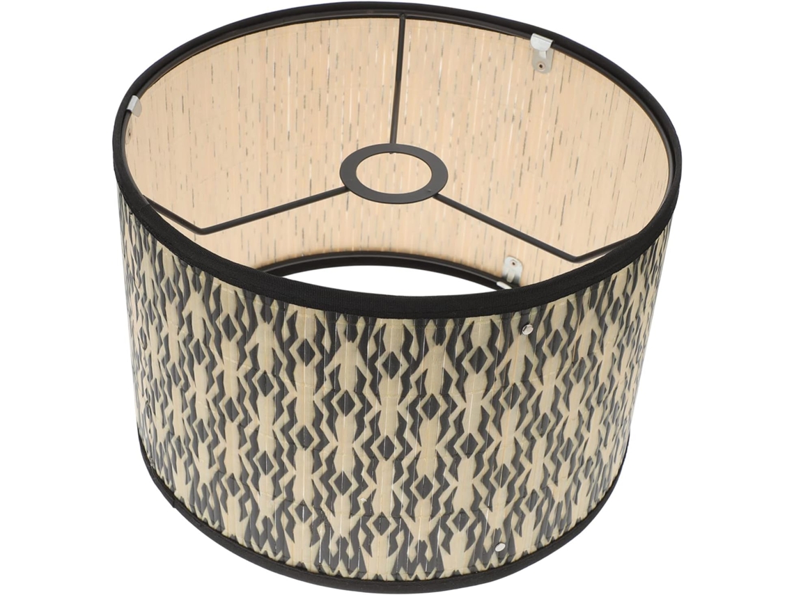 Lámpara De Techo Elegante De Bambú Con Portalámparas E27.