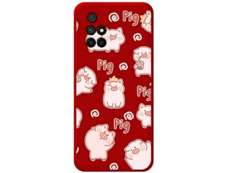 Carcasa Xiaomi Redmi 10 TUMUNDOSMARTPHONE Cerdos Rojo
