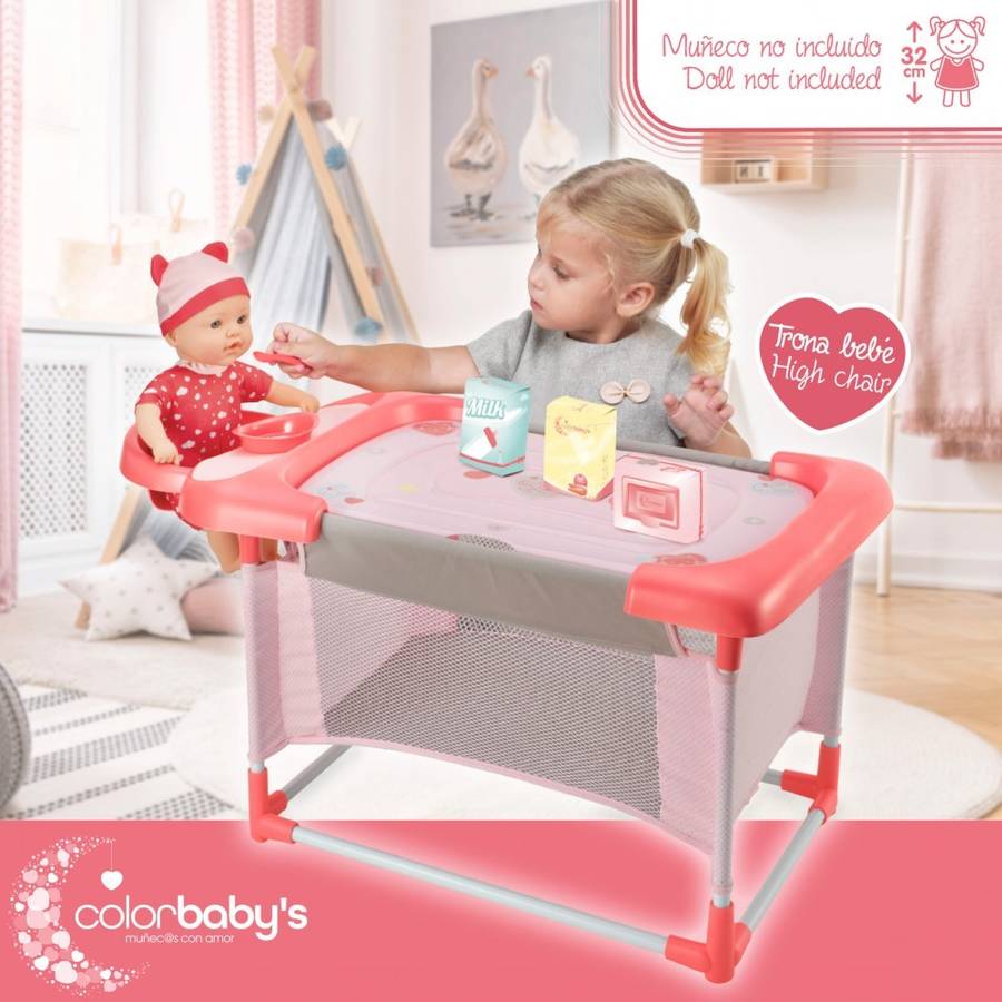 Cuna CB TOYS Cambiador y Trona para Muñecas 3 en 1 (Edad Mínima: 3 Años - 68 x 34 x 32.5 cm)