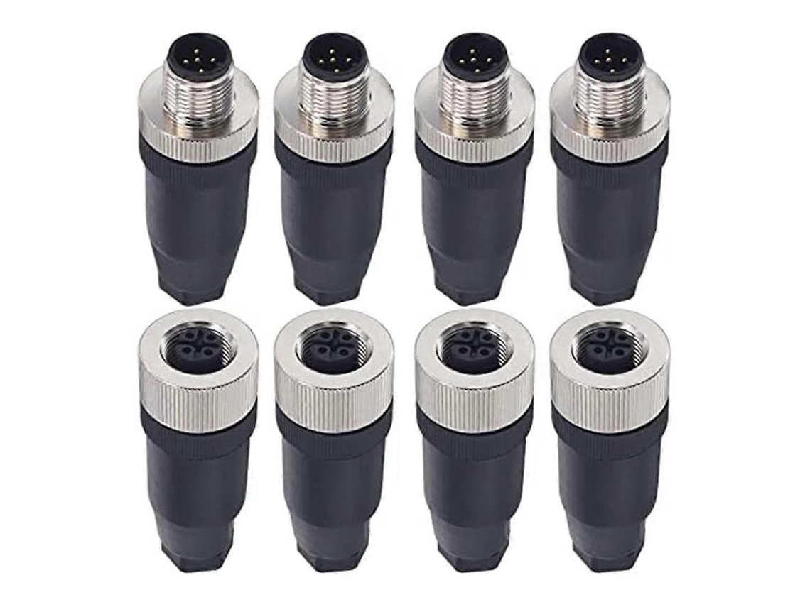 Conector de panel avícola M12 de 5 pines, conector circular industrial de 12 mm macho y hembra