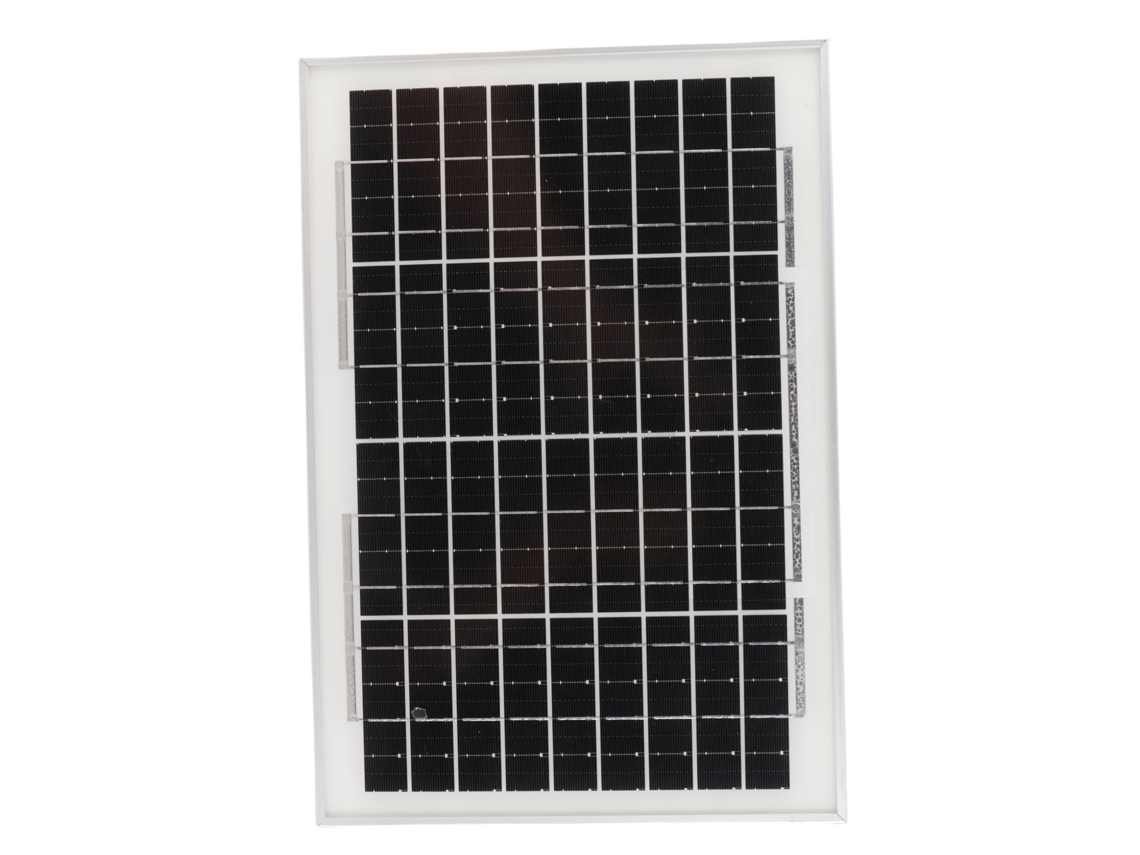 Panel Solar Monocristalino De 18 V Y 10 W, Preperforado, Resistente Al Agua Ip65, Para Iluminación Exterior Fuera De La Red.