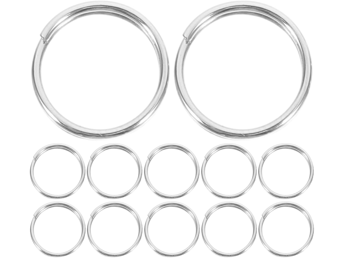100 Piezas Anillas Acero Inoxidable Ranuradas Llaveros Ideales Manualidades Bricolaje Resistentes Erosión