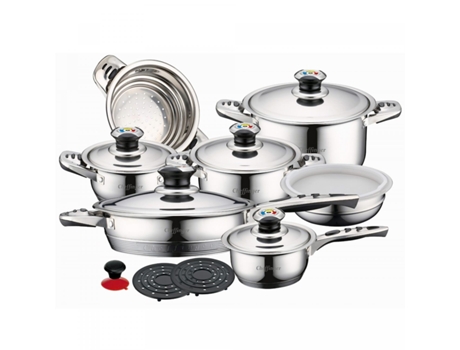 Cheffinger conjunto de Ollas de Acero Inoxidable Inox de 16 Piezas 1600S