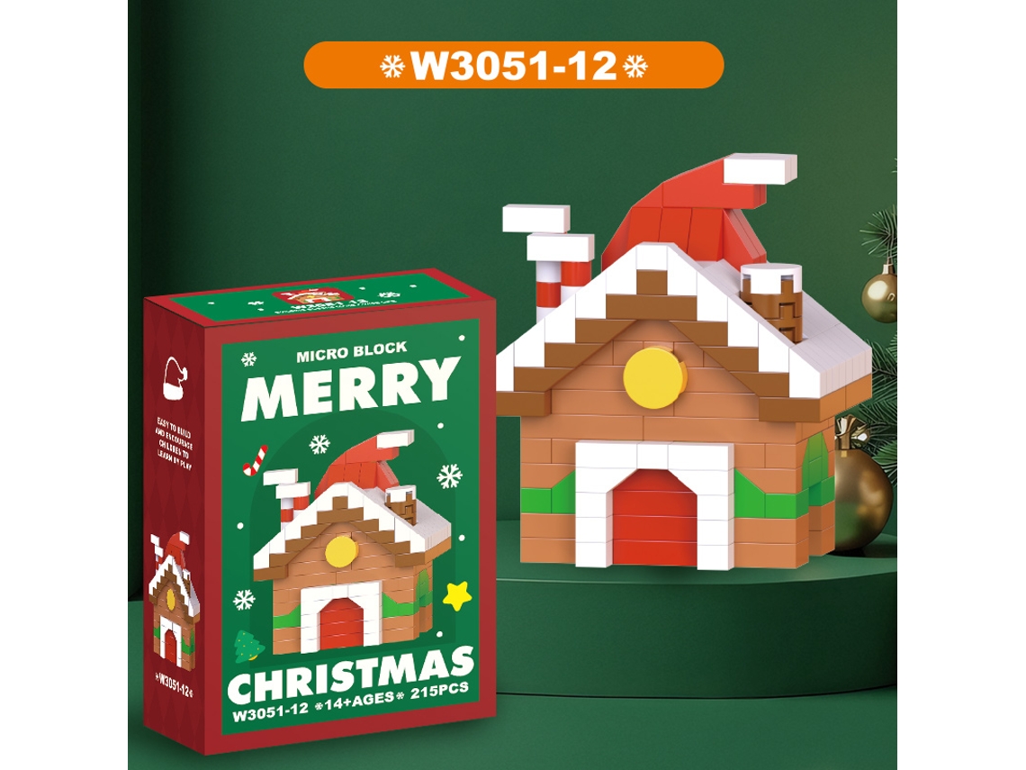 MDUG - Rompecabezas de bloques de construcción de Papá Noel y reno para decoración de mesa del hogar