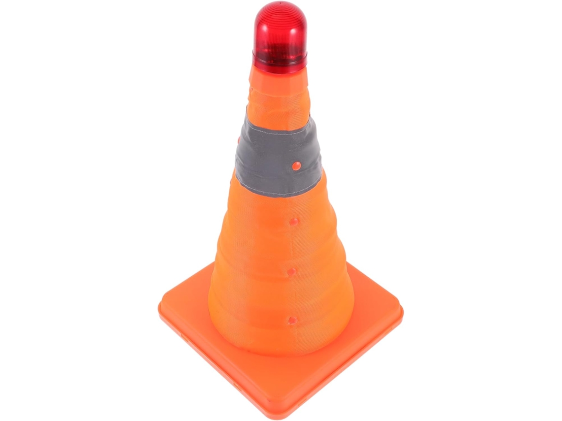 Material De Cono Plegable Retráctil De 30 Cm Con Led De Alto Brillo Para