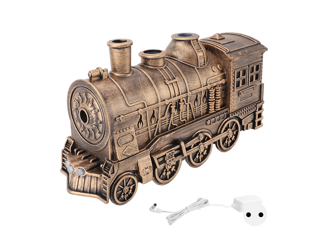 Umidificador De Névoa Fria Em Formato De Trem Aromaterapia 300ml Com 2 Modos De Luz Para Casa Escritório Mesa
