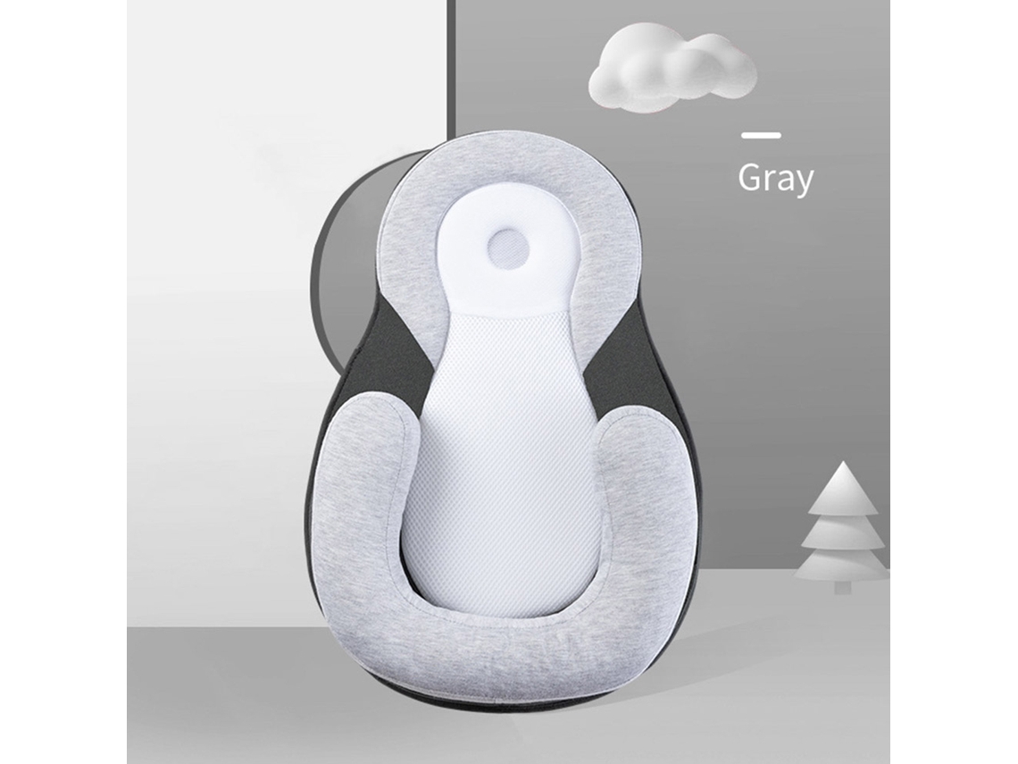 (gris) Almohada Del Apoyo De La Cabeza Del Bebé, Almohada De La Forma Del Recién Nacido, Almohada Lateral Del Dormir