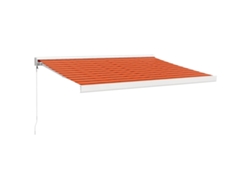 Maison Exclusive - Toldo Retráctil Aluminio Y Tela Naranja Y Marrón 3,5x2,5 M