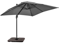 Parasol Desplazado De 2x3 M Y 4 Losas Para Llenar En Aluminio Gris