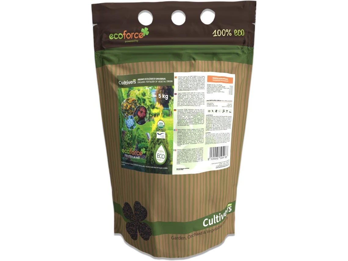CULTIVERS Abono Plantas Universal Ecológico 5 kg Fertilizante granulado con NPK 8-1-5+74% M.O y Ác. Húmicos. Liberación Lenta