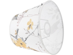 Lámpara De Escritorio Con Estampado Floral Y De Pájaros En Tela De Lino Natural, Diámetro 22 Cm, Accesorio