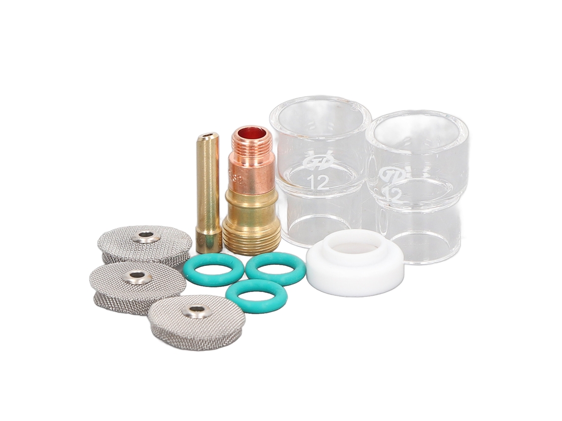 11 Peças Acessórias Para Pistola De Solda Tig, Incluindo Copo De Vidro, Pinça, Lente De Gás E Anel O Para Wp17