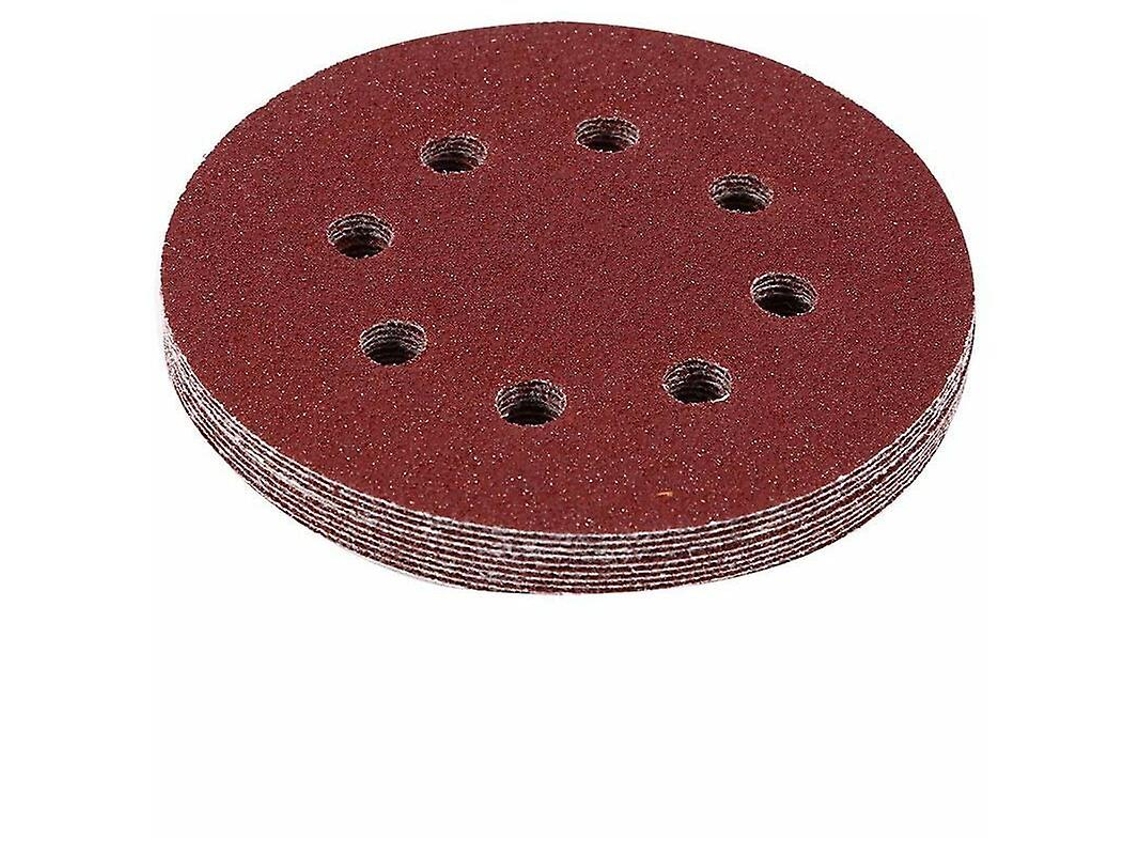 10 Discos De Lijar 5 Pulgadas 8 Agujeros Velcro Para Lijadora Orbital Aleatoria (150)
