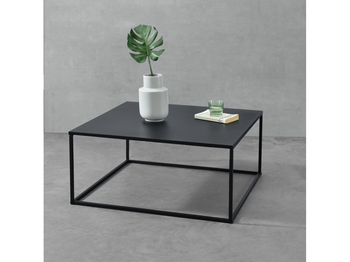 Mesa de Centro [EN.CASA] Lebus  (Negro - Metal, Resistente A Los Arañazos - 38 x 85 x 85 cm)