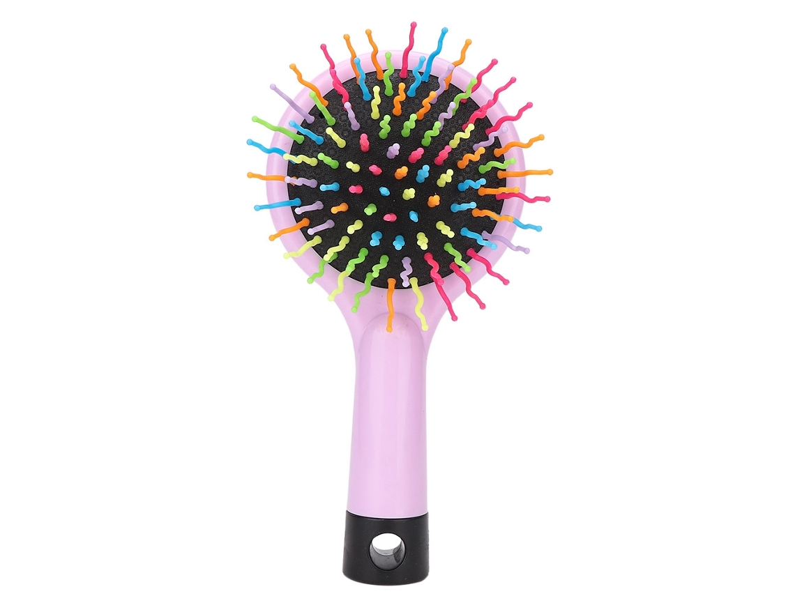 Pequeño Peine De Masaje Antiestático De Plástico Cartón Portátil Cepillo De Pelo (rosa)
