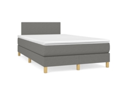 Maison Exclusive - Cama Box Spring Con Colchón Tela Gris Oscuro 120x200 Cm