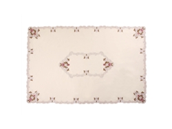VIVILIYYA Toalha de mesa bordada com flores vermelhas 150x220 cm para mesa de festa